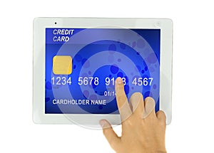 Credit card in PC tablet