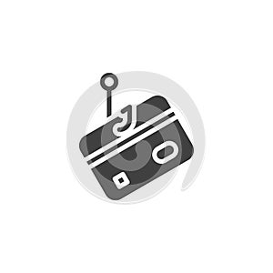 Credit card phishing attack vector icon