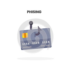 Credit Card Phising flat icon. photo