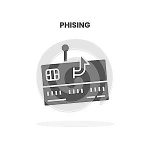 Credit Card Phising glyph icon.