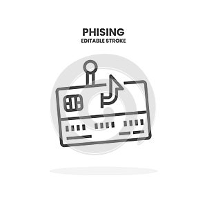 Credit Card Phising line icon. photo