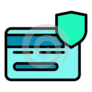 Credit card privacy icon vector flat