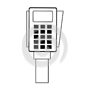 Credit card reader electronic payment device in black and white