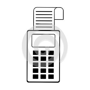 Credit card reader electronic payment device in black and white