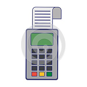 Credit card reader electronic payment device blue lines