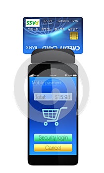 Credit card reader on smart phone for mobile payme