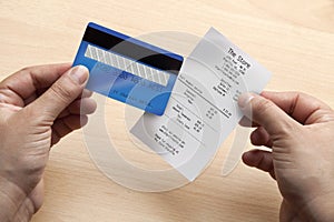 Credit card and receipt