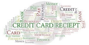 Credit Card Reciept word cloud.