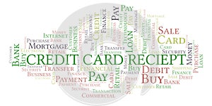 Credit Card Reciept word cloud.