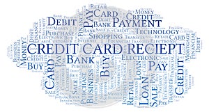 Credit Card Reciept word cloud.