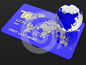 Credit Card Represents Debit Purchase And Globalise