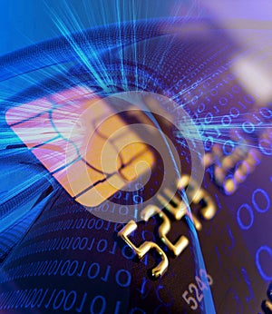 Credit card with secure chip