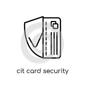 credit card security icon. Trendy modern flat linear vector cred