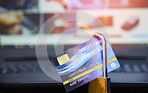 Credit card security internet data - encryption transactions on credit card lock secured