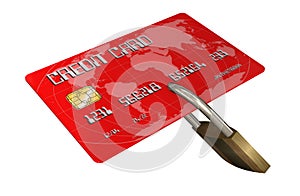 Credit card with security lock