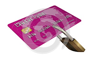 Credit card with security lock