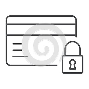 Credit Card Security thin line icon, e commerce