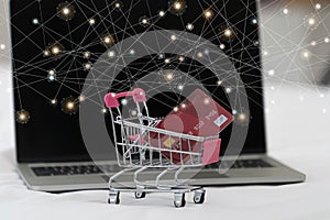 Credit card in shopping cart