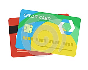 Credit card. Single flat icon on white background. Vector illustration.