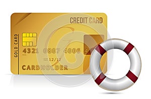 Credit card sos lifesaver illustration