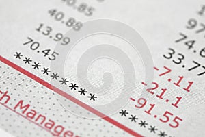 Credit card statement