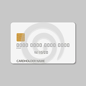 Credit card template. Blank realistic mockup for plastic bank card. Vector.