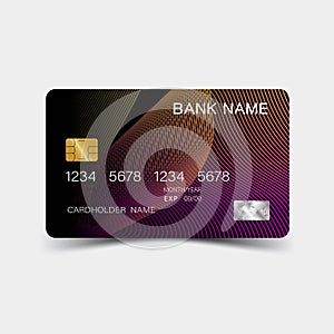 Credit card template, Luxurious. Editable vector design.