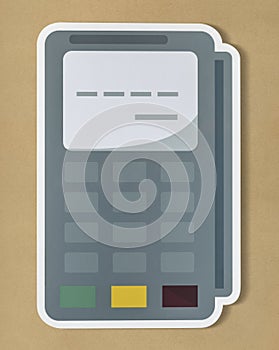 Credit card terminal machine icon