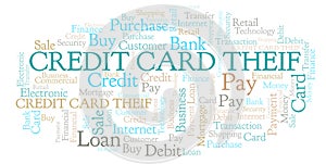 Credit Card Theif word cloud. photo