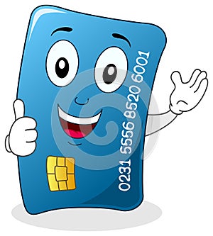 Credit Card with Thumbs Up Character