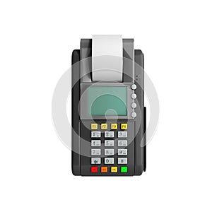 Credit Card trminal Machine 3D rendering on white
