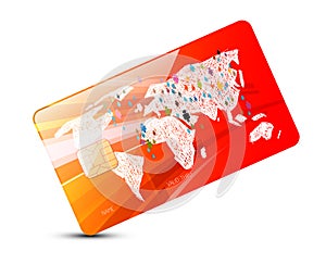 Credit Card - Vector Red Credit Card Illustration