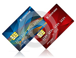 Credit card on white vector illustration