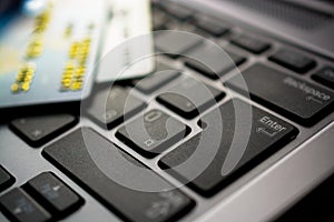 Credit cards on computer