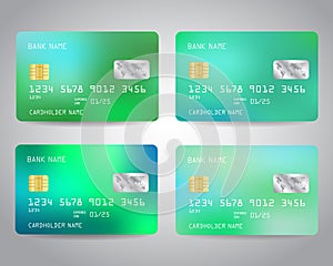 Credit cards set with colorful abstract design background