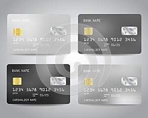 Credit cards set with colorful abstract design background