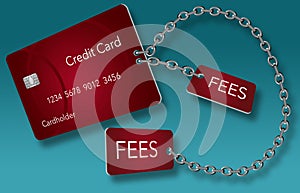 Credit cards usually come with some fees attached. Here is an image where those fees are chained to the credit card