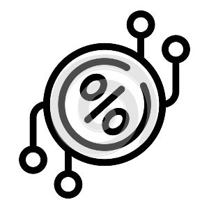 Credit coin icon outline vector. Tax deduction