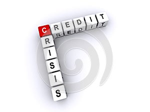 Credit Crisis word block on white