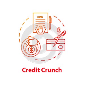 Credit crunch concept icon