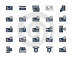 Credit or debit card related icons