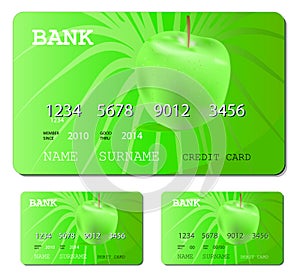 Credit or debit green card photo