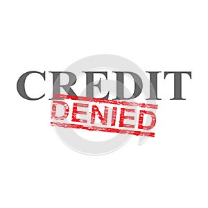 Credit Denied Word Stamp