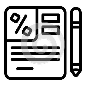 Credit document icon outline vector. Tax deduction