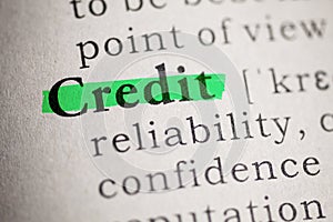 Definition of the word credit