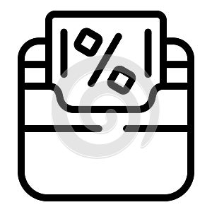 Credit folder icon outline vector. Tax deduction