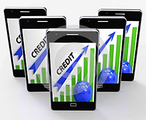 Credit Graph Phone Means Financing Lending And Repayments photo