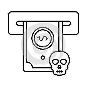Credit hacker Outline vector icon which can easily modify or edit