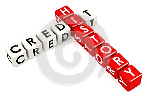 Credit history buzzword in red and white