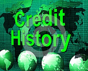 Credit History Represents Debit Card And Bankcard